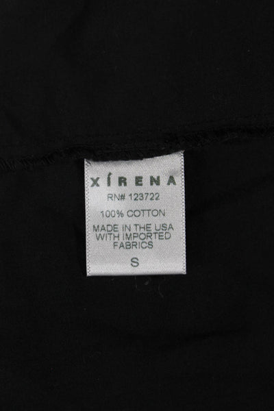 Xirena Womens Bohemian High Neck Button Up Black Cotton Blouse Size S