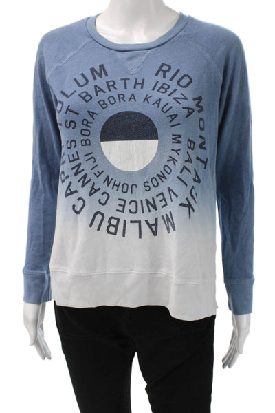 Sundry Womens Pullover Sweatshirt Blue Crew Neck Long Sleeve Beach Size 1