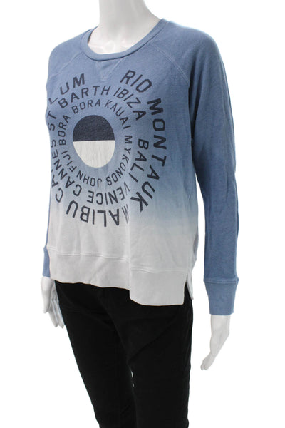 Sundry Womens Pullover Sweatshirt Blue Crew Neck Long Sleeve Beach Size 1