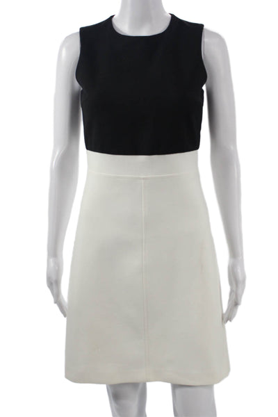 Theory Womens A-Line Shift Dress Black Sleeveless Round Neck Size 2