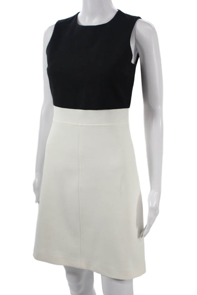 Theory Womens A-Line Shift Dress Black Sleeveless Round Neck Size 2