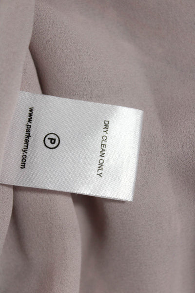 Parker Womens Blouson Wrap Dress Pink V-Neck Long Sleeve Size XS