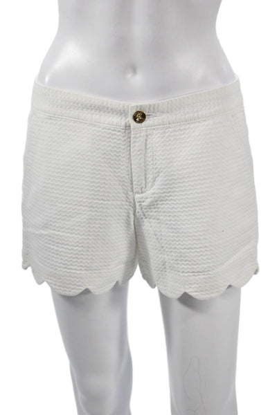 Lilly Pulitzer Women Cotton White Beach Button Shorts Size 2