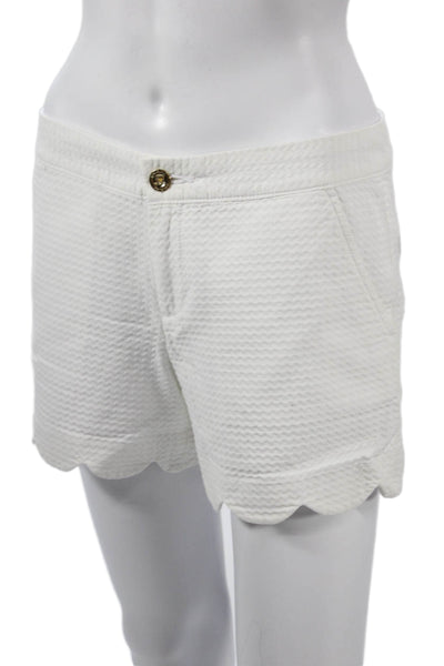 Lilly Pulitzer Women Cotton White Beach Button Shorts Size 2