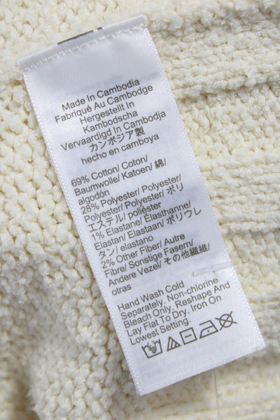 J Crew Women Pullover Sweater Beige Crew Neck Long Sleeve Cotton Blend Size M