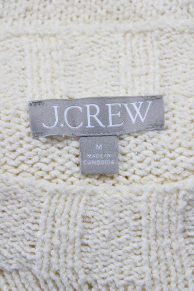J Crew Women Pullover Sweater Beige Crew Neck Long Sleeve Cotton Blend Size M