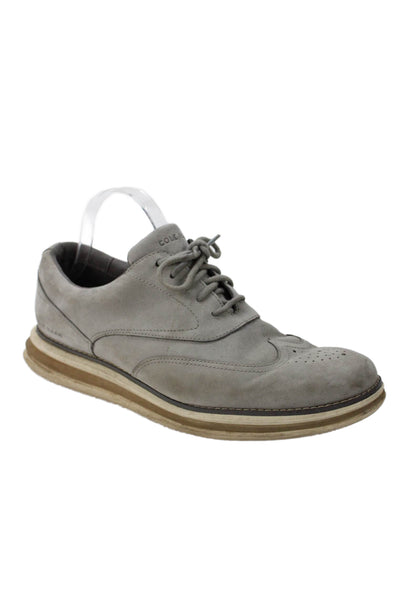 Cole Haan Suede Lace Up Walking Sneakers Grey Size 10 Wide