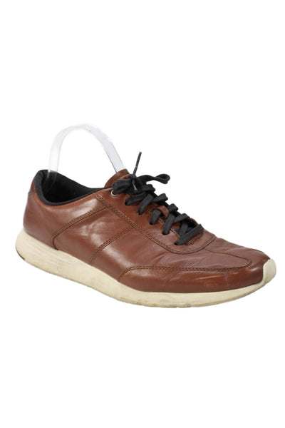 Cole Haan Grand.OS Mens Leather Walking Sneakers Brown Size 10 Medium