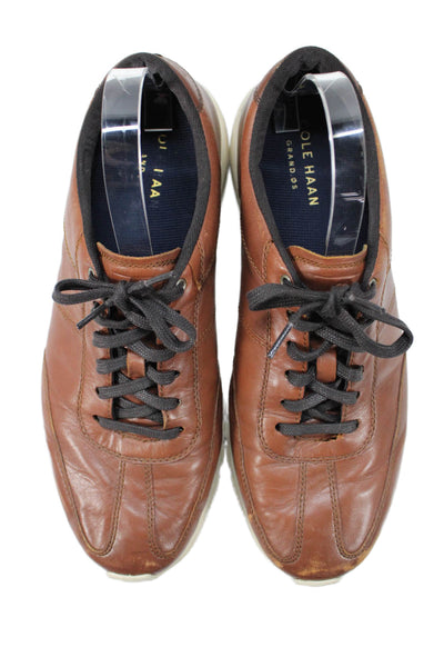 Cole Haan Grand.OS Mens Leather Walking Sneakers Brown Size 10 Medium