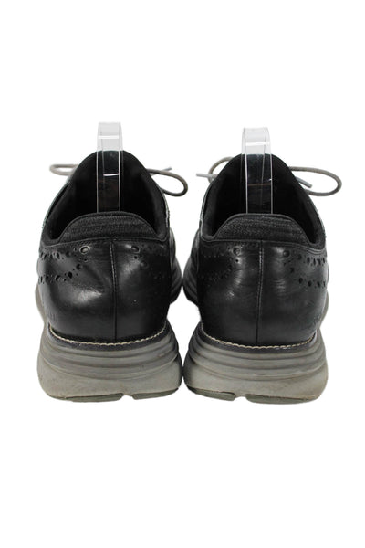 Cole Haan Mens Leather Lace Up Walking Sneakers Black Size 10 Medium