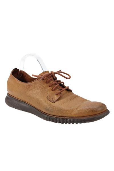 Cole Haan Grand.OS Mens Leather Lace Up Walking Sneakers Brown Size 10 Medium