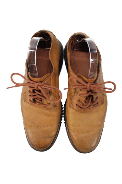 Cole Haan Grand.OS Mens Leather Lace Up Walking Sneakers Brown Size 10 Medium