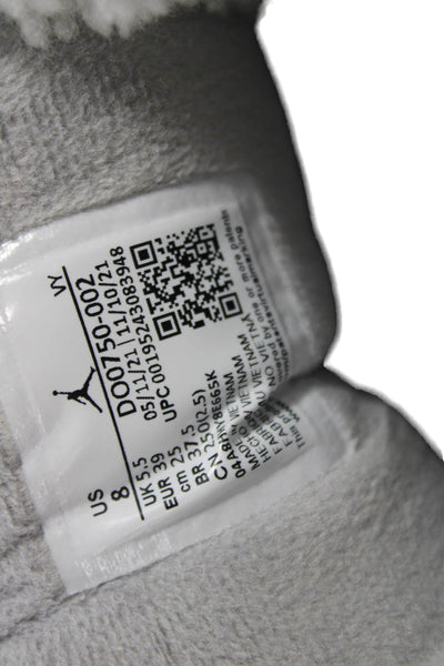 Nike Womens Jordan 1 Low Sherpa Fleece Sneakers Grey Size 8
