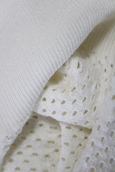 Theory Women White Pullover Sweater Round Neck Long Sleeve Size S