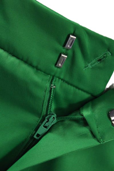 Zara Women Chino Shorts Green Solid Size S