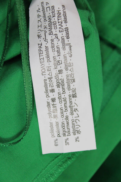 Zara Women Chino Shorts Green Solid Size S
