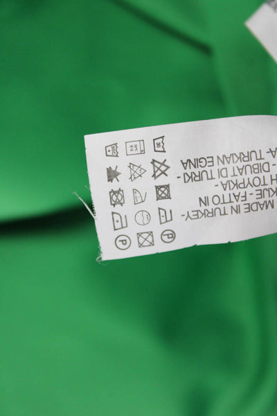 Zara Women Chino Shorts Green Solid Size S