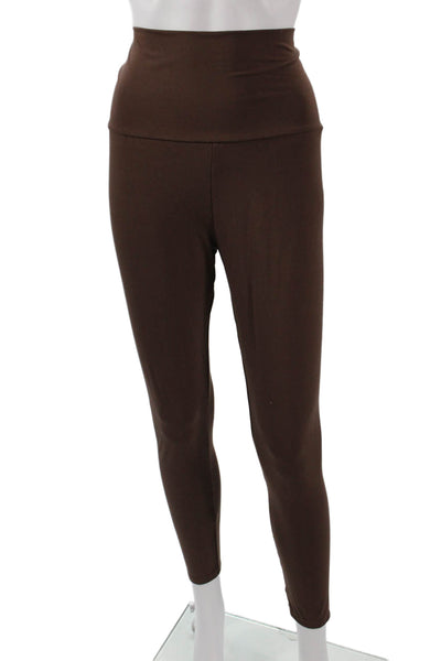 Hatch Women Maternity Ankle Leggings Brown Bamboo Viscose Spandex Size S