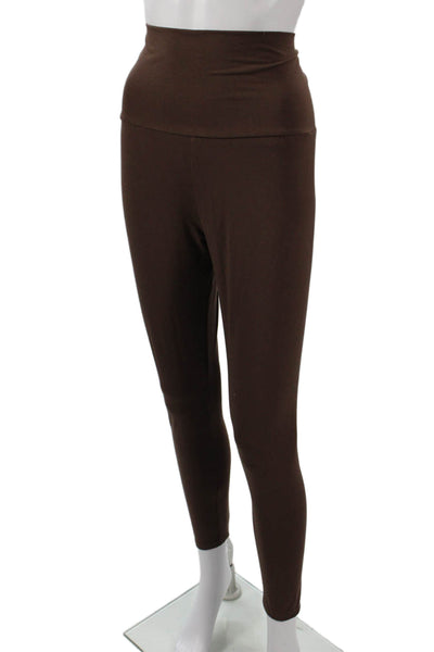 Hatch Women Maternity Ankle Leggings Brown Bamboo Viscose Spandex Size S