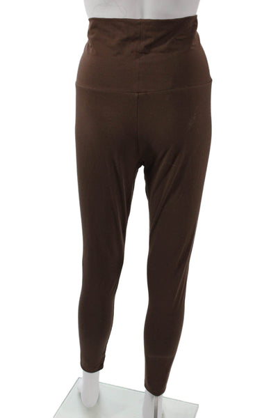 Hatch Women Maternity Ankle Leggings Brown Bamboo Viscose Spandex Size S