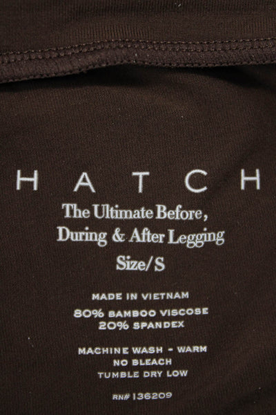 Hatch Women Maternity Ankle Leggings Brown Bamboo Viscose Spandex Size S