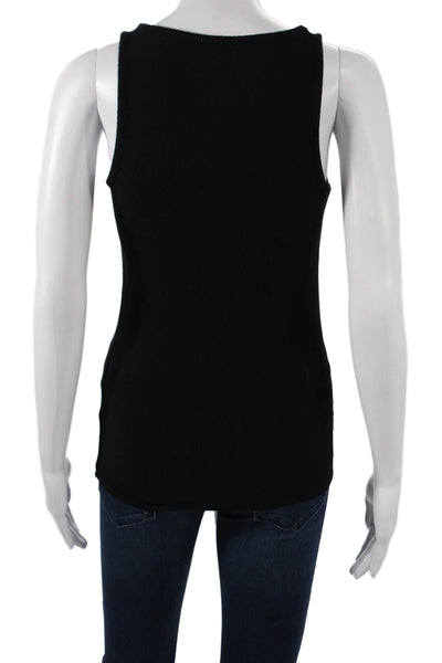 Hatch Women Maternity Basic Tank Sleeveless Round Neck Silk Black Size 1