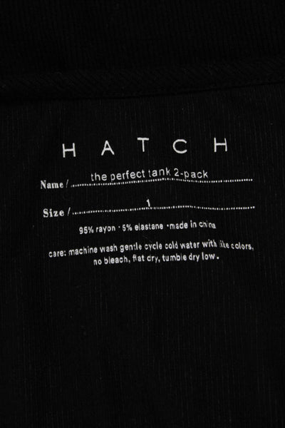 Hatch Women Maternity Basic Tank Sleeveless Round Neck Silk Black Size 1