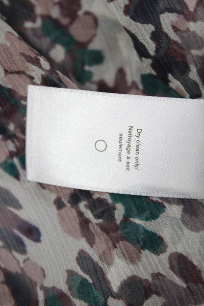 Rag & Bone Womens Silk Floral Long Sleeve Button Up Blouse White Size L