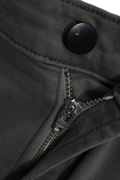 J Brand Women Cropped Ankle Cargo Pants Green Button Closure Size 28