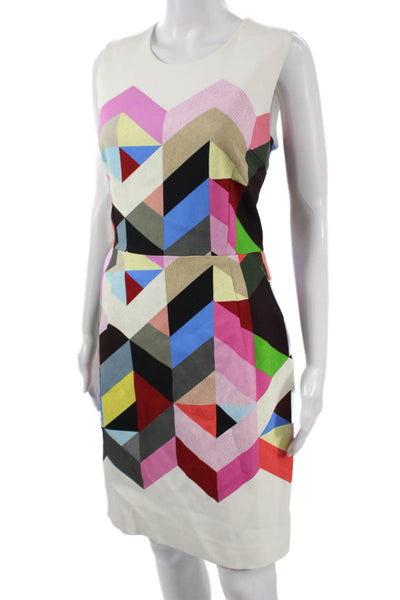 Preen By Thornton Bregazzi Women Sheath Dress Multi-Color Sleeveless Size L
