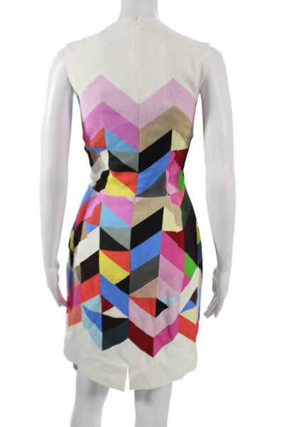 Preen By Thornton Bregazzi Women Sheath Dress Multi-Color Sleeveless Size L