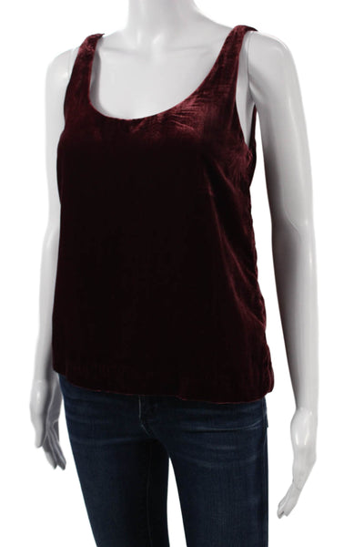 J Crew Women Camisole Red Round Neck Button Viscose Blend Solid Size 0