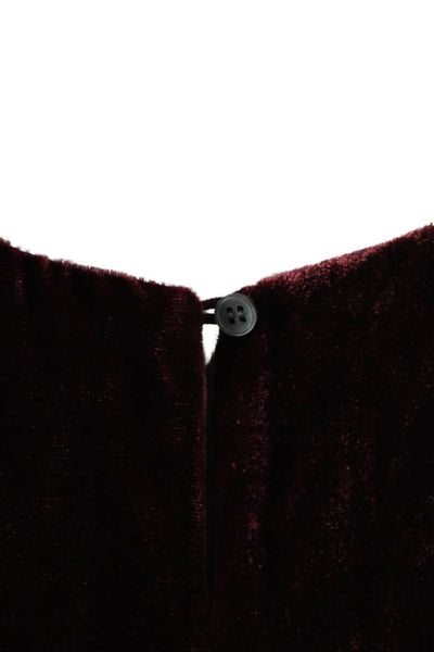 J Crew Women Camisole Red Round Neck Button Viscose Blend Solid Size 0