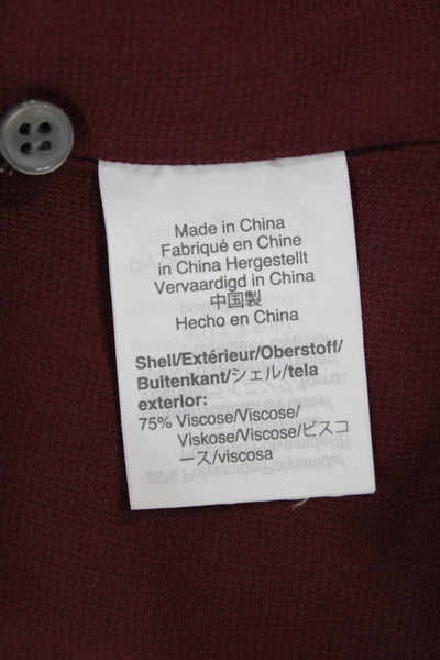 J Crew Women Camisole Red Round Neck Button Viscose Blend Solid Size 0