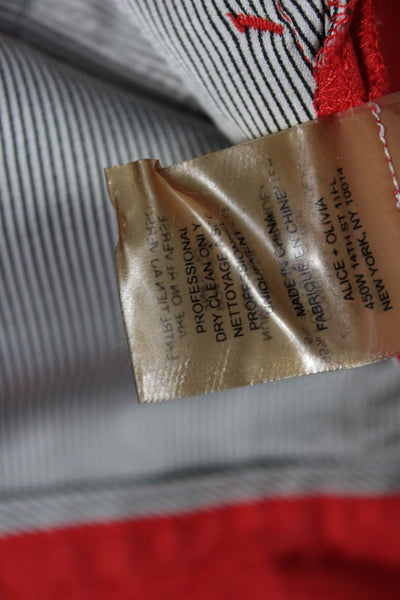 Alice + Olivia Women Red Chino Shorts Hook & Eye Cotton Spandex Size 8