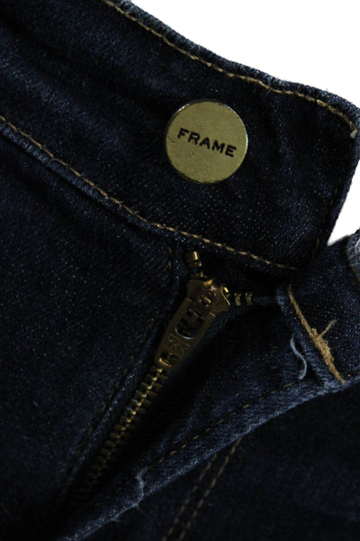Frame Women High Rise Ankle Skinny Jeans Dark Blue Size 27