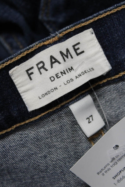 Frame Women High Rise Ankle Skinny Jeans Dark Blue Size 27