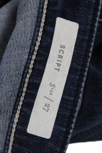 Pilcro & Letterpress Anthropologie Womens Dark Blue Ankle Skinny Jeans Size 27