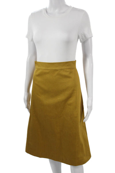 Soler Women A-Line Midi Skirt Brown Solid Size XS