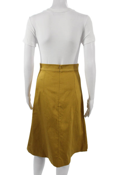 Soler Women A-Line Midi Skirt Brown Solid Size XS