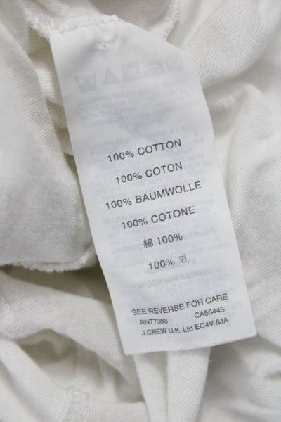 J Crew Womens Basic White Cotton Turtleneck Long Sleeve Top Size 2XS