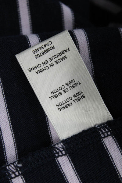 La Vie Women Dark Blue Striped Cotton Long Sleeve T-Shirt Size XS