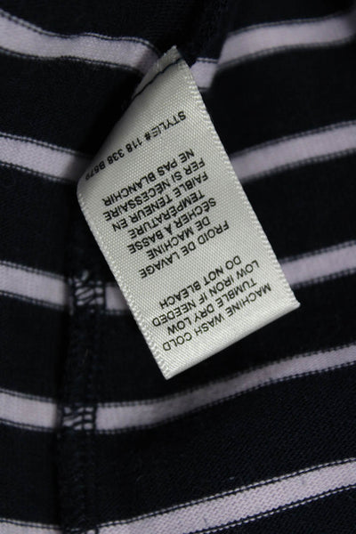 La Vie Women Dark Blue Striped Cotton Long Sleeve T-Shirt Size XS