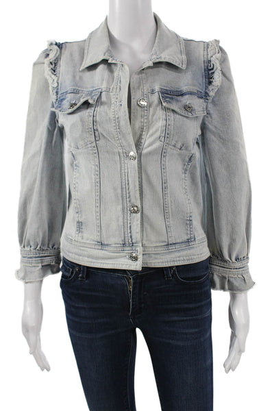 Generation Love Womens Light Blue Button Collared Jacket Grunge Size XS