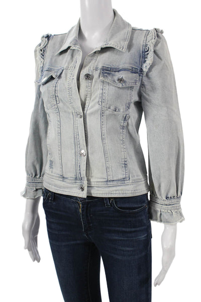 Generation Love Womens Light Blue Button Collared Jacket Grunge Size XS