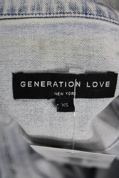Generation Love Womens Light Blue Button Collared Jacket Grunge Size XS