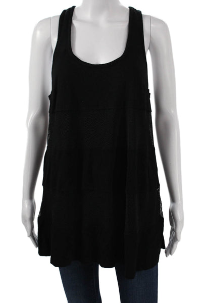 Plenty by Tracy Reese Womens Tunic Tank Black Sleeveless Bohemian Size L