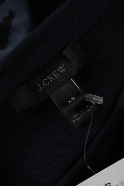 J Crew Womens Basic Long Sleeve Round Neck Top Dark Blue Size XS