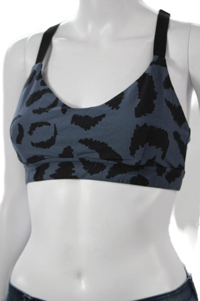 The Upside Womens Racerback Spotted Athletic Sports Bra Blue Size 10