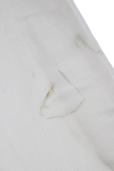 Zara Trafaluc Womens Ankle Skinny Jeans White Low Rise Button Cotton Size 4